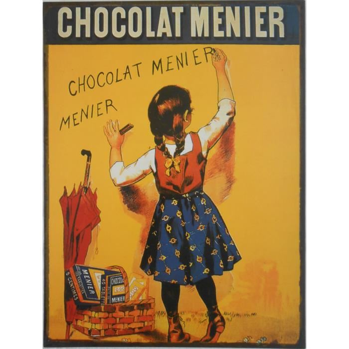 plaque publicitaire metal chocolat menier 35×26 cm