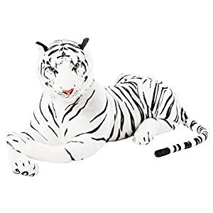 Brubaker Peluche géante Tigre 110 cm Blanc: Jeux et